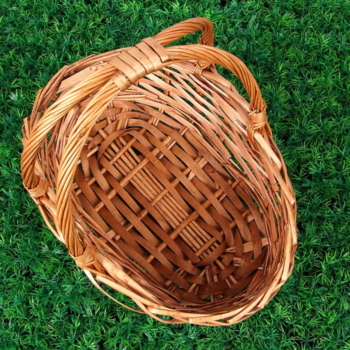 Корзина «Мальта», 32х22 см, H=12/28 см, натуральная, ручная работа