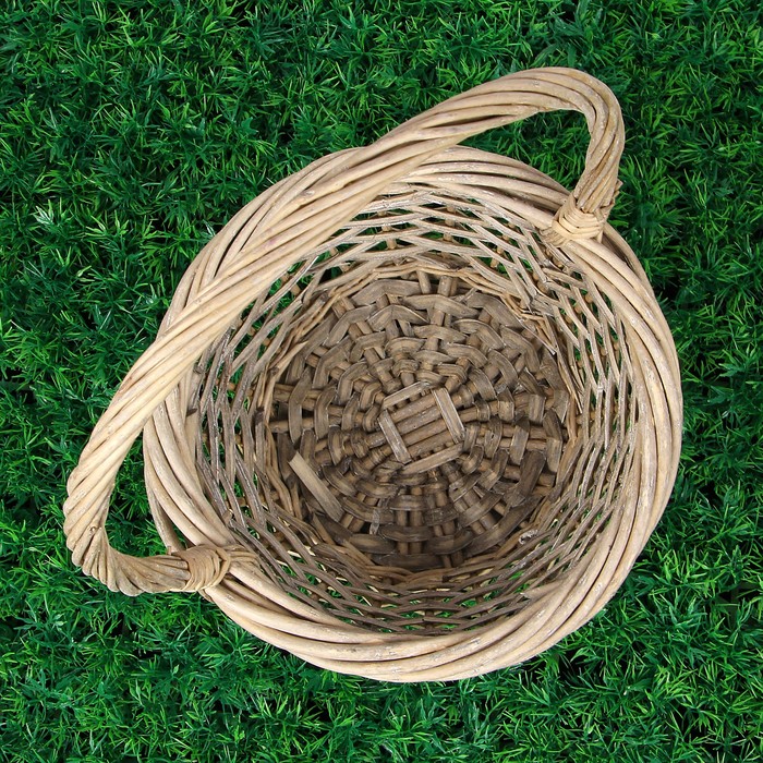 Корзина «Вьюнок», D=25 см, H=12/36 см, натуральная, лоза