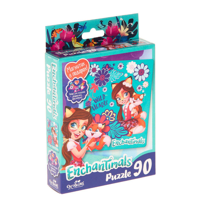 Пазл Энчантималс "Wild Hearts", 90 элементов + магнитик