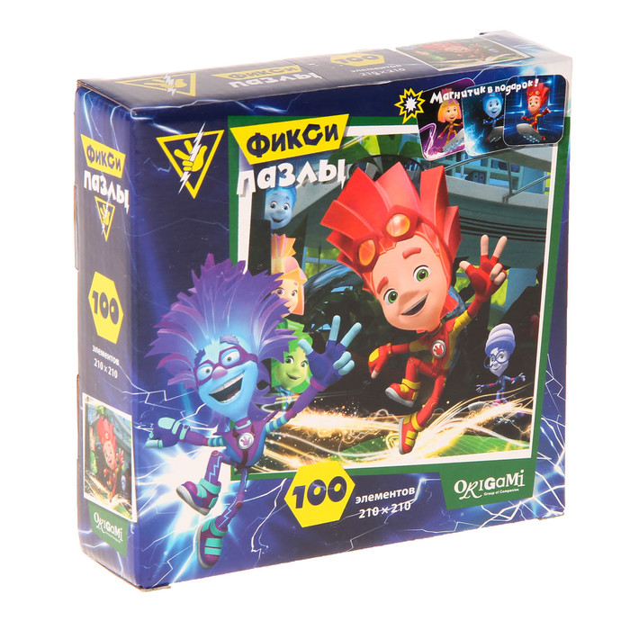 Пазл Фиксики "Файер и друзья" + магнитик, 100 элементов
