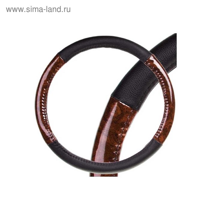 

Оплетка кожаная, М черная Skyway, с вставками под дерево, S01102326