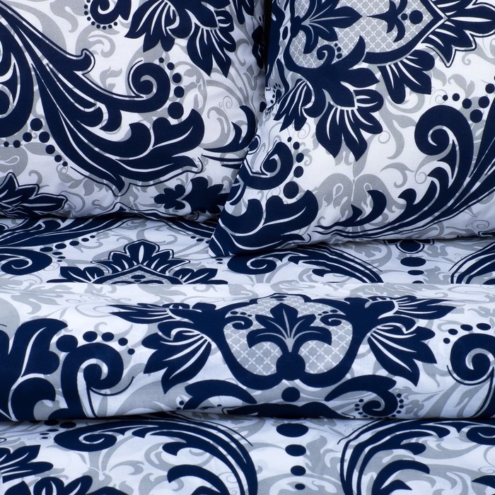 Постельное бельё "Этель" 2 сп Дамаск (вид 3) 175*215 см, 200*220 см, 70*70 см - 2 шт, поплин 125 г/м2
