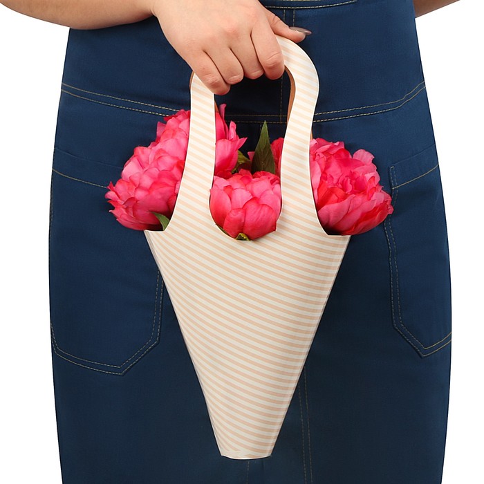 Пакет–конус с бумажными ручками Be happy, 48,2 х 46,5 см