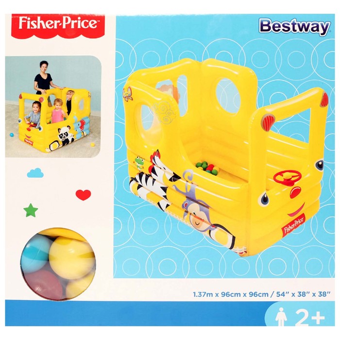 Игровой центр "Школьный автобу" Fisher Price, +20 шаров, 137*96*96см,от 2+ (93506)