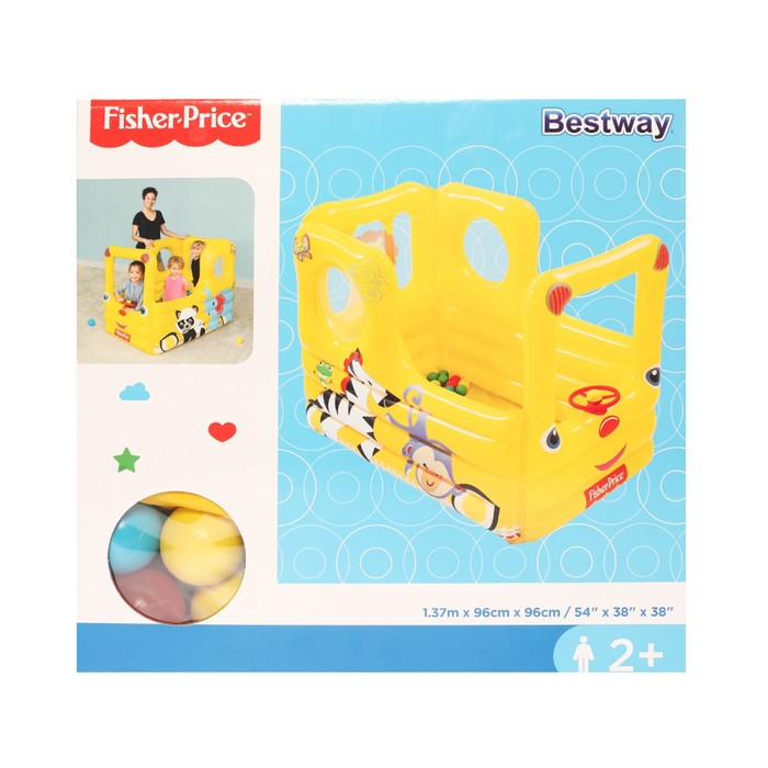 Игровой центр "Школьный автобу" Fisher Price, +20 шаров, 137*96*96см,от 2+ (93506)