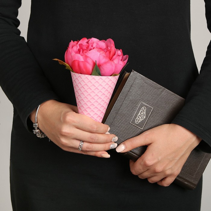 Мини‒конусный пакет «Розовая вафелька», 8,5 х 12 см