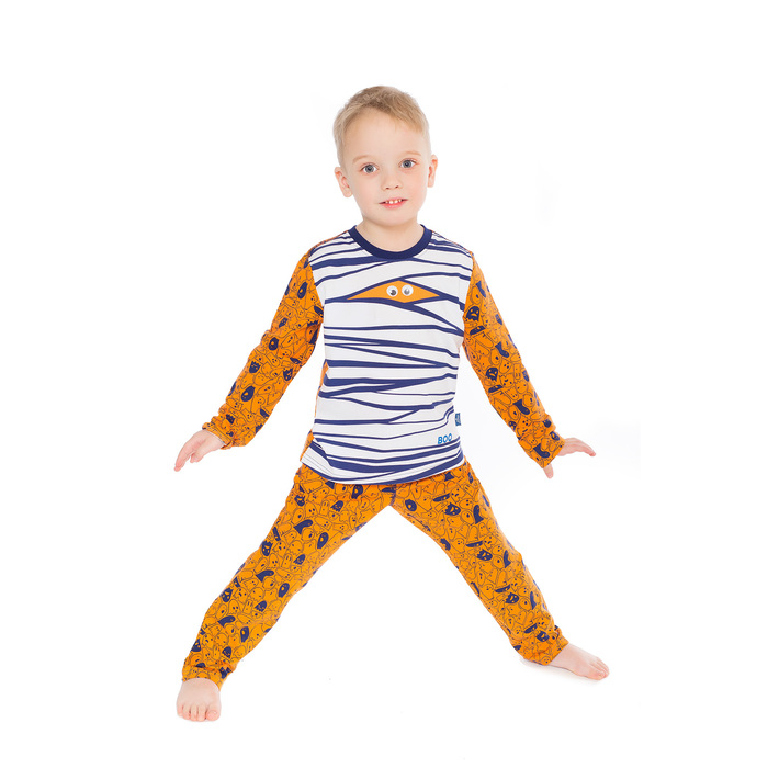 Пижама для мальчика, рост 128-134 см, цвет оранжевый