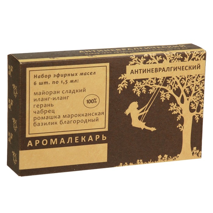 Набор эфирных масел "Антиневролгический", 100% натуральный, 6 шт по 1,5 мл