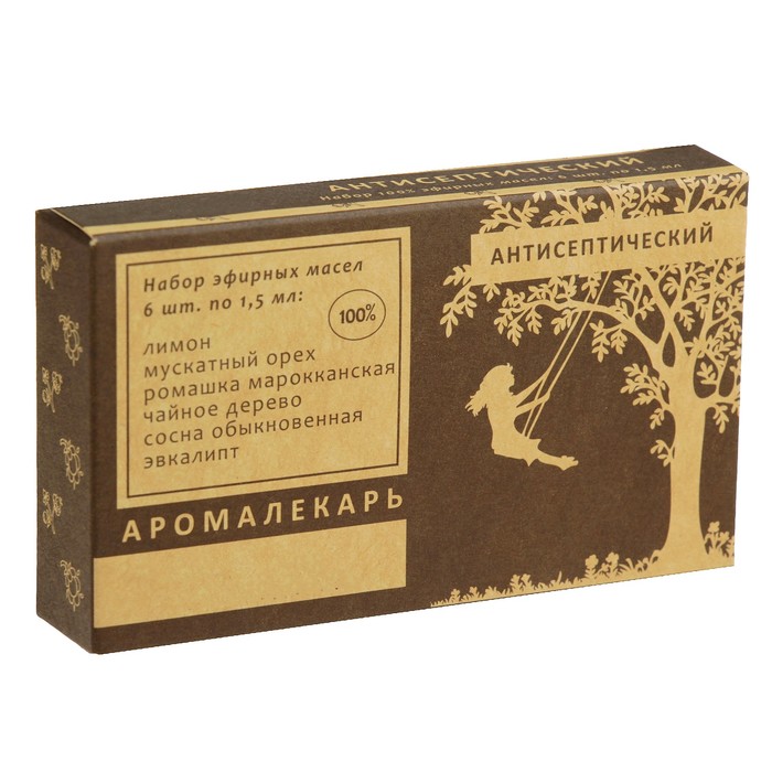 Набор эфирных масел "Антисептический", 100% натуральный, 6 шт по 1,5 мл