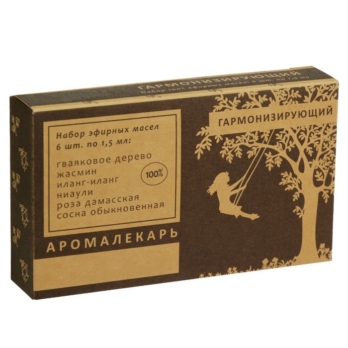 Набор эфирных масел "Гармонизирующий", 100% натуральный, 6 шт по 1,5 мл