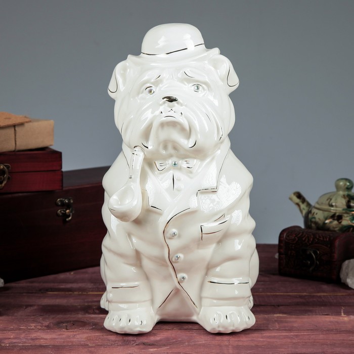 Копилка "Буржуй" глазурь белая