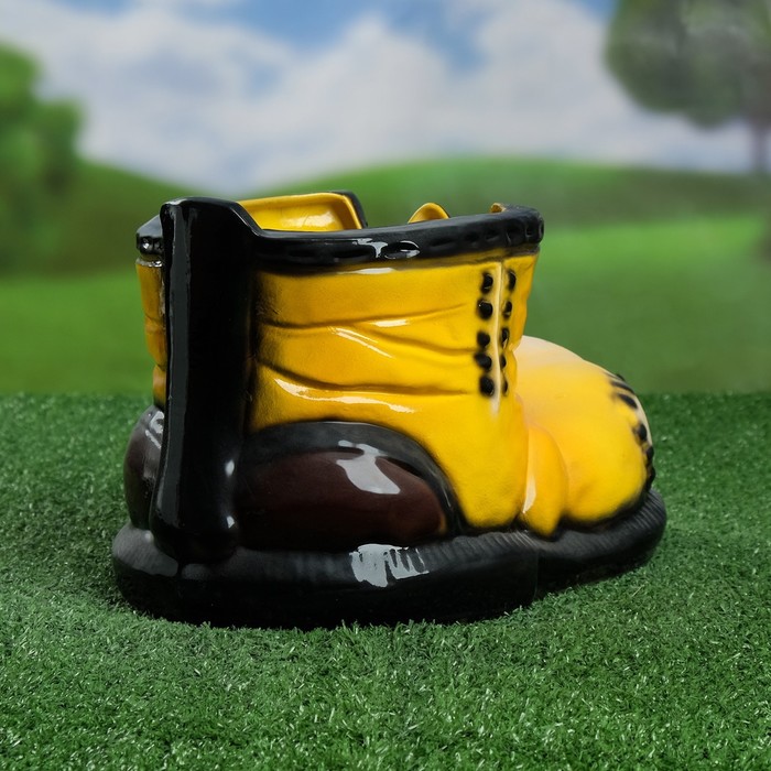 Кашпо "Ботинок" глянец жёлтый