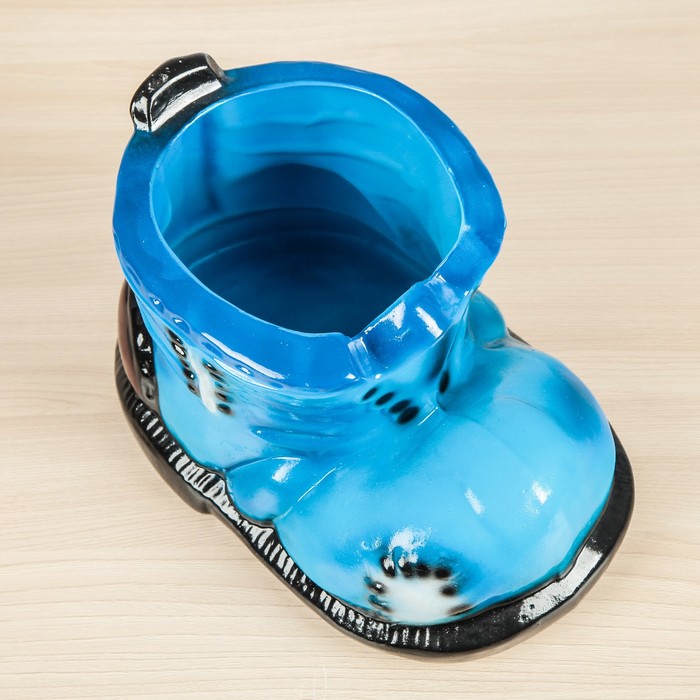 Кашпо "Ботинок" глянец синий