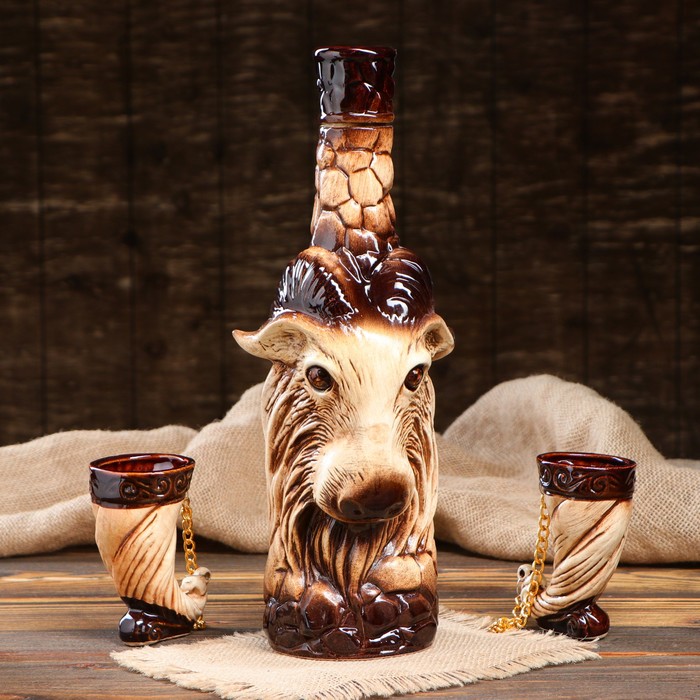 Штоф "Коза", 3 предмета