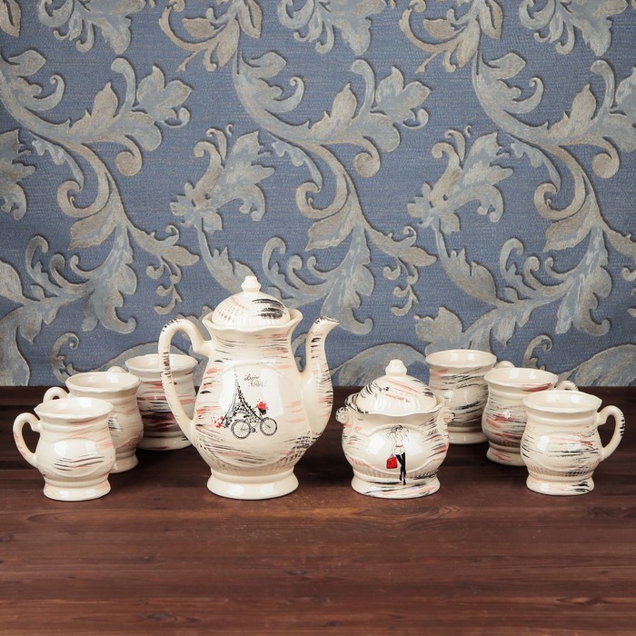 Чайный набор "Император", 8 предметов, деколь