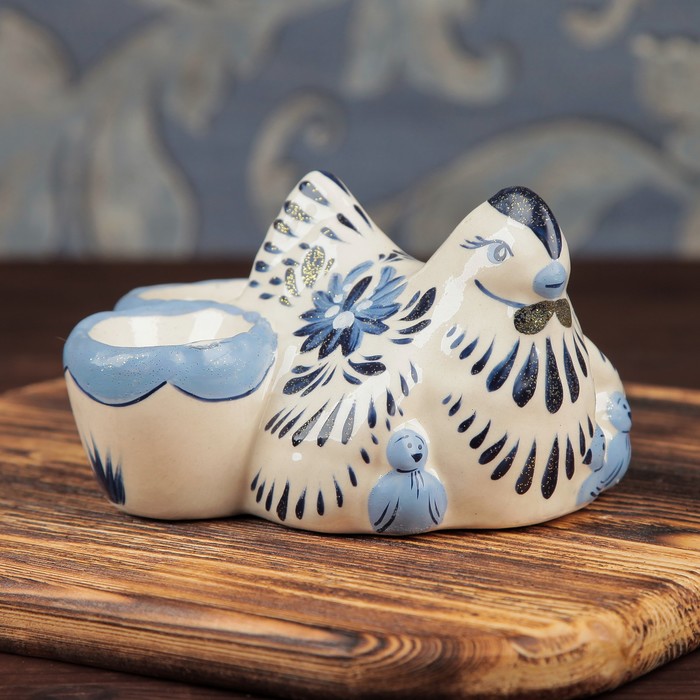 Подставка для яиц "Курочка Ряба", гжель, 8,5*14 см