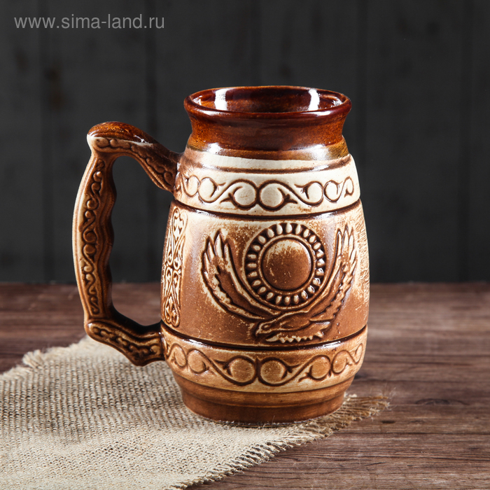 

Пивная кружка "Казахстан", керамика, 0.7 л, микс