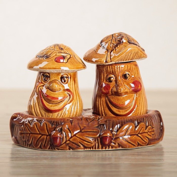 Набор для специй "Грибочки", коричневый