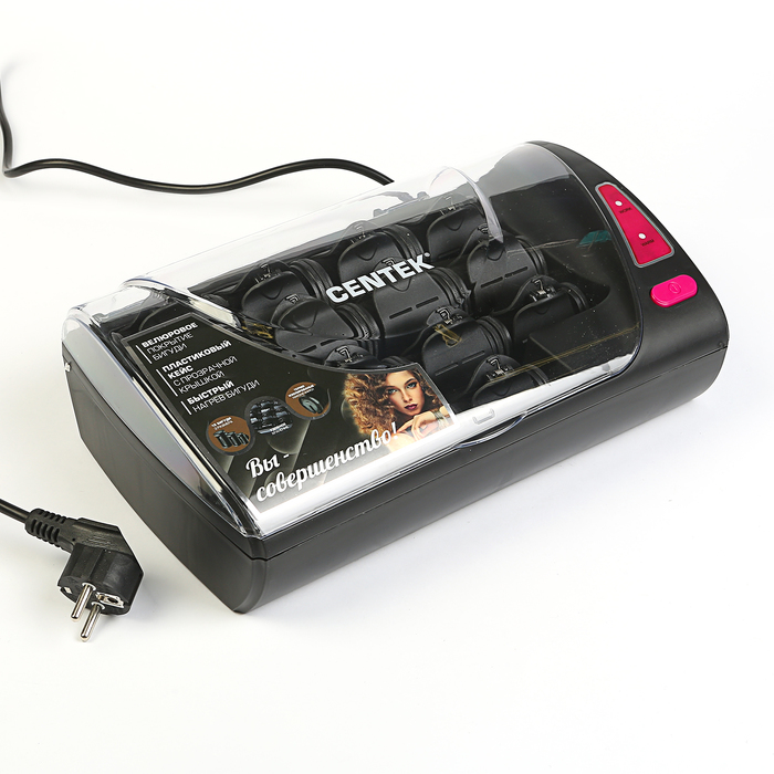 Электробигуди Centek CT-2069, 600 Вт, 15 штук, 3 размера, велюр, кейс, быстрый нагрев