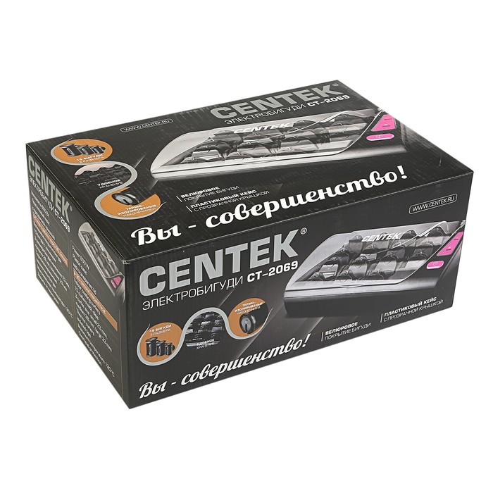 Электробигуди Centek CT-2069, 600 Вт, 15 штук, 3 размера, велюр, кейс, быстрый нагрев