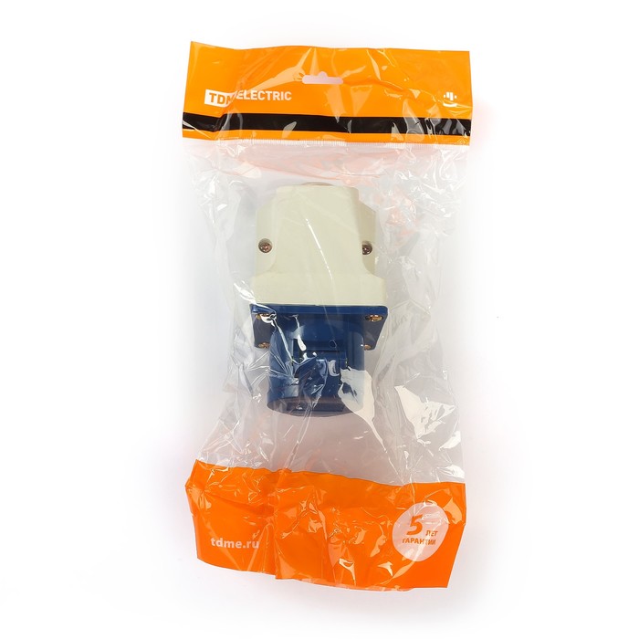 Розетка 113 стационарная 2Р+РЕ 16А 220В IP44 TDM