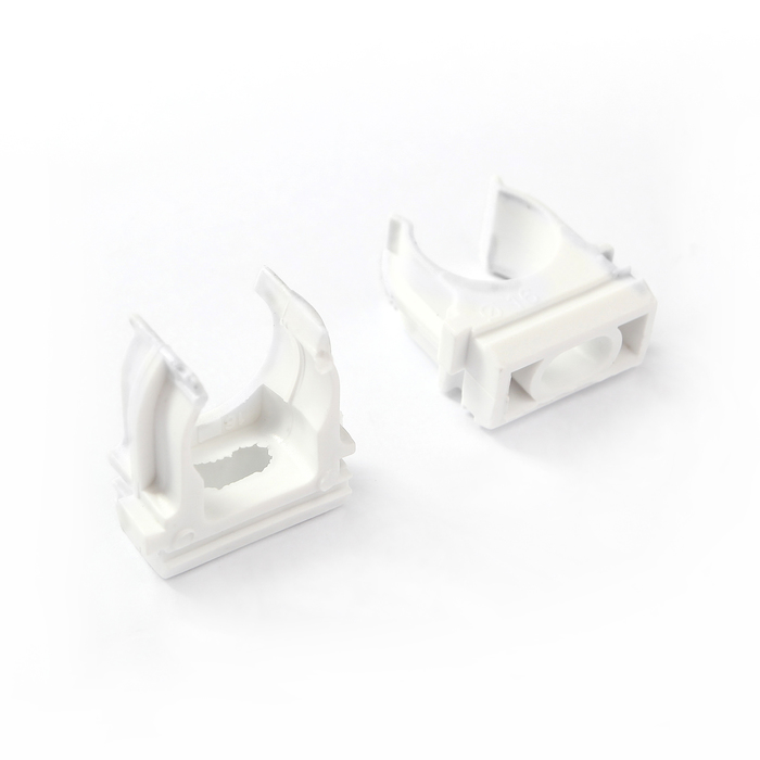 Крепеж-клипса для трубы 16 мм (10шт) - цвет белый TDM