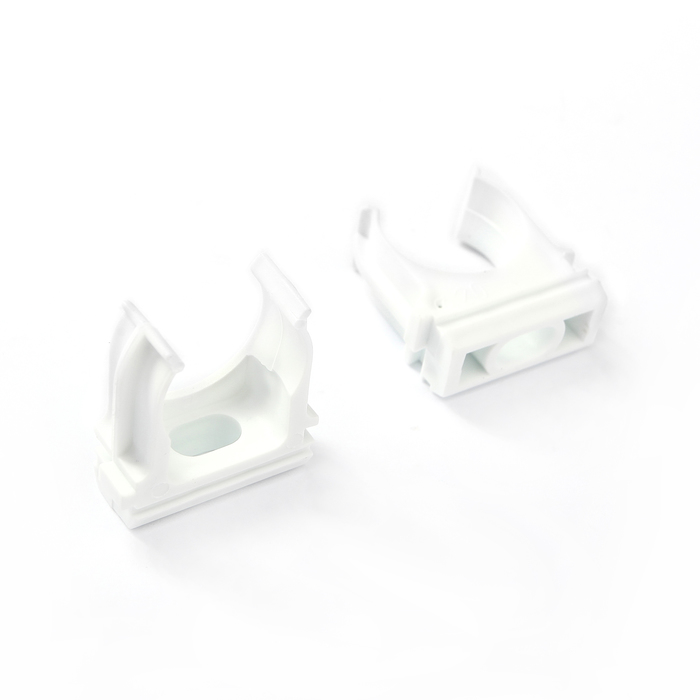 Крепеж-клипса для трубы 20 мм (10шт) - цвет белый TDM