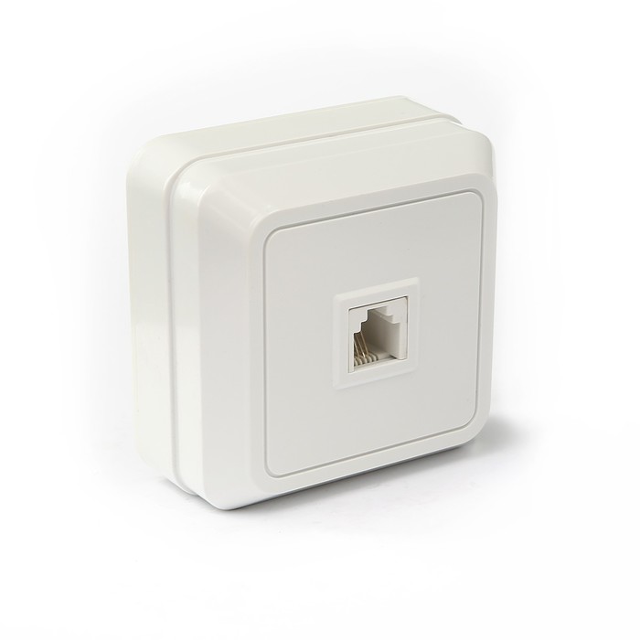 Розетка TФ (RJ-11) открытой установки IP20, белая "Ладога" TDM