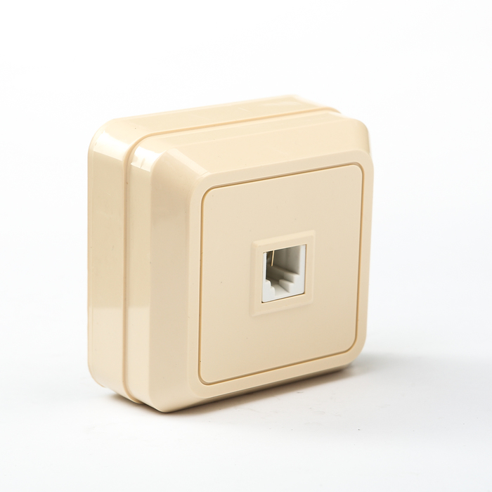 Розетка TФ (RJ-11) открытой установки IP20, сл. кость "Ладога" TDM