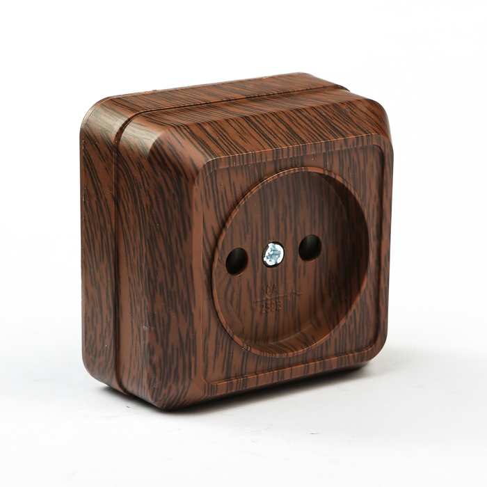 Розетка 2П открытой установки IP20 10А 250В (керамика) бук "Ладога" TDM