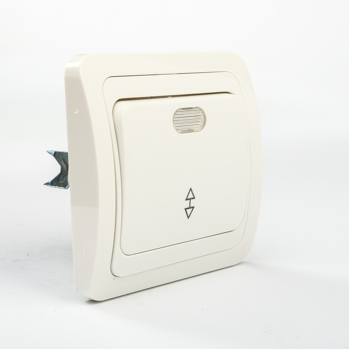 Переключатель на 2 направления с подсветкой 10А белый "Валдай" TDM