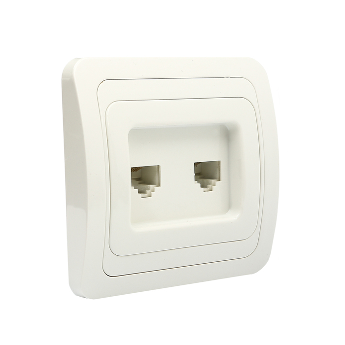 Розетка компьютерная RJ-45 + TФ (RJ-11) белая "Валдай" TDM