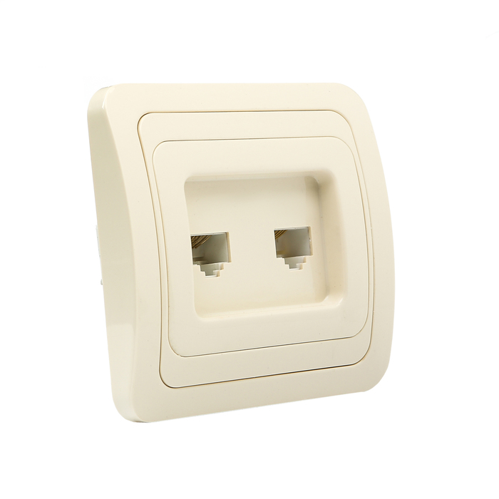 Розетка компьютерная RJ-45 + TФ (RJ-11) сл. кость "Валдай" TDM