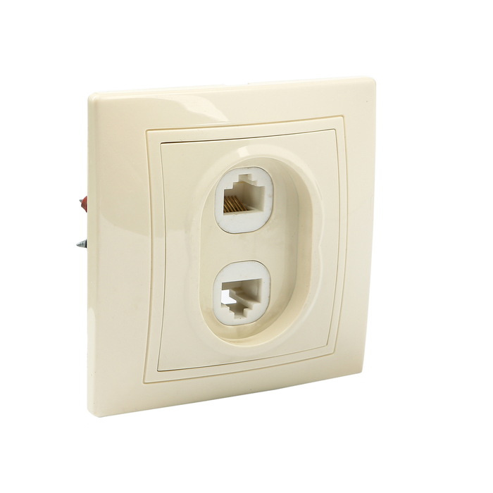 Розетка телефонная RJ11 + компьютерная RJ45 сл. кость "Таймыр" TDM