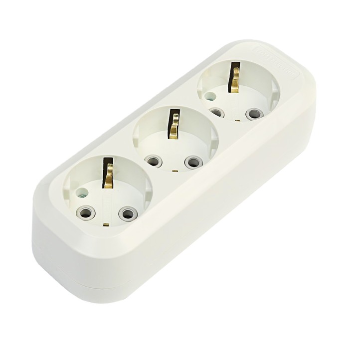 Колодка розеточная 3 гнезда 2П+3 16А 250В белая TDM