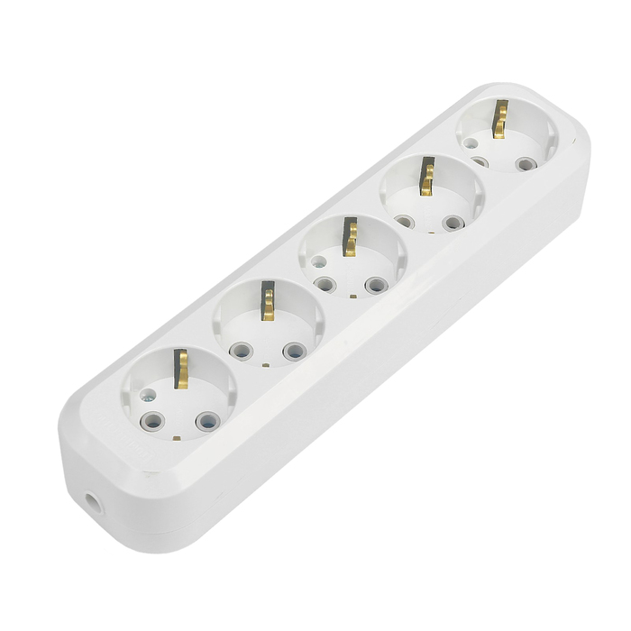 Колодка розеточная 5 гнезд 2П+3 16А 250В белая TDM