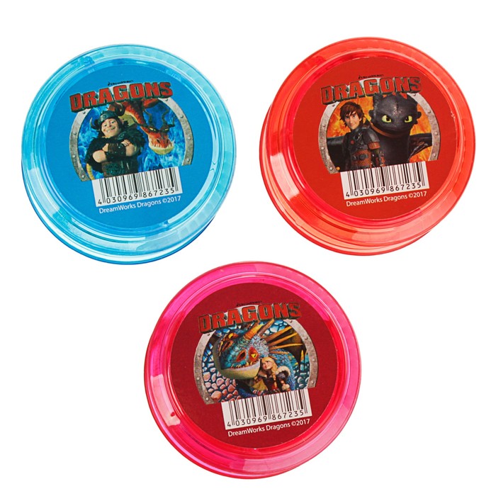 Точилка 1 отверстие с контейнером "Драконы", круглая, микс