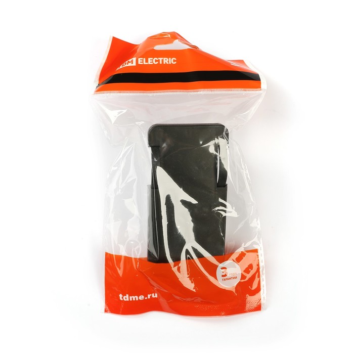 Вилка TDM, угловая, плоская, 8 мм, 16А, 250В, черная, SQ1806-0194