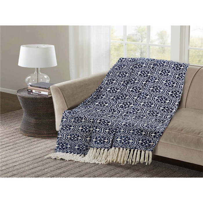 Плед "Калифорния" с кистями, размер 200х220 см, велсофт 200/088-fb