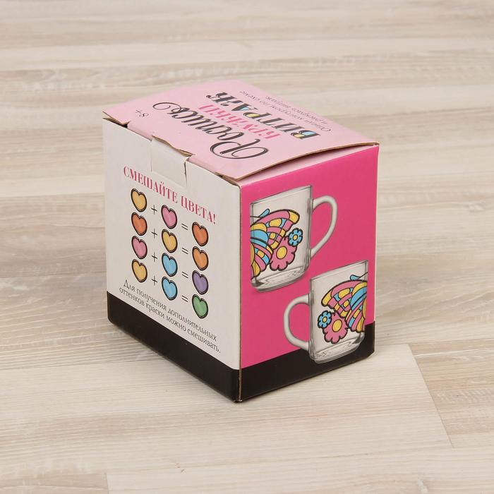 Роспись кружки витражными красками "Бабочка"