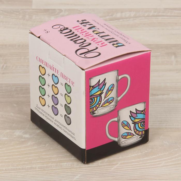 Роспись кружки витражными красками "Сова"