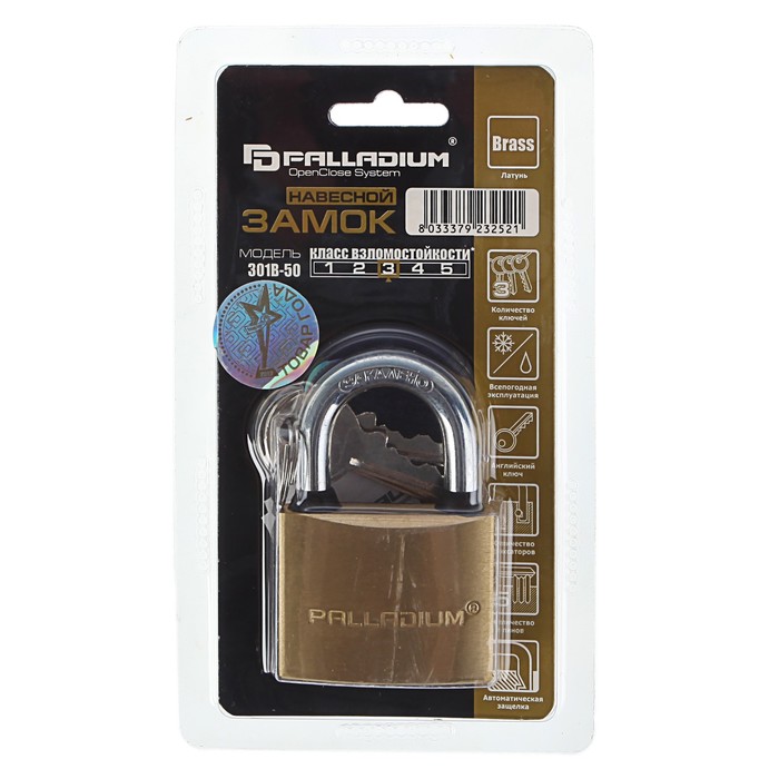 Замок навесной PALLADIUM 301B-50