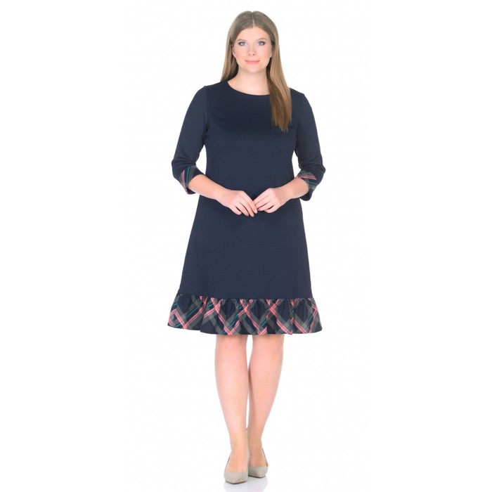 Платье женское, размер 52, цвет тёмно-синий 498-1