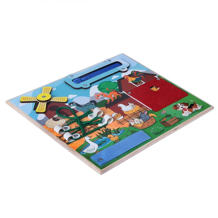 Бизиборд "Забавная ферма", 25 х 25 см