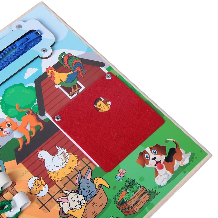 Бизиборд "Забавная ферма", 25 х 25 см
