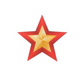 Открытка-мини 'Звезда' золотая с красной окантовкой Ош