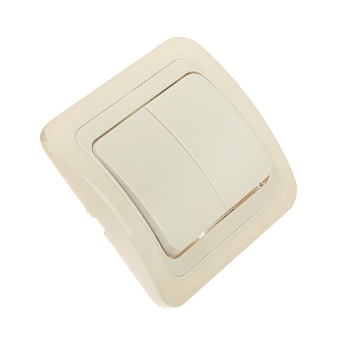 Выключатель Smartbuy, серия "Марс", 10 А, 2 клавиши, белый, SBE-02w-10-SW2-0-c