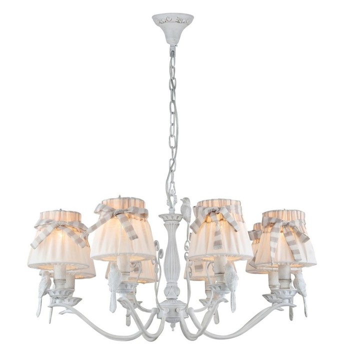 Люстра подвесная Bird 8x40W E14 белый 75x75x38см