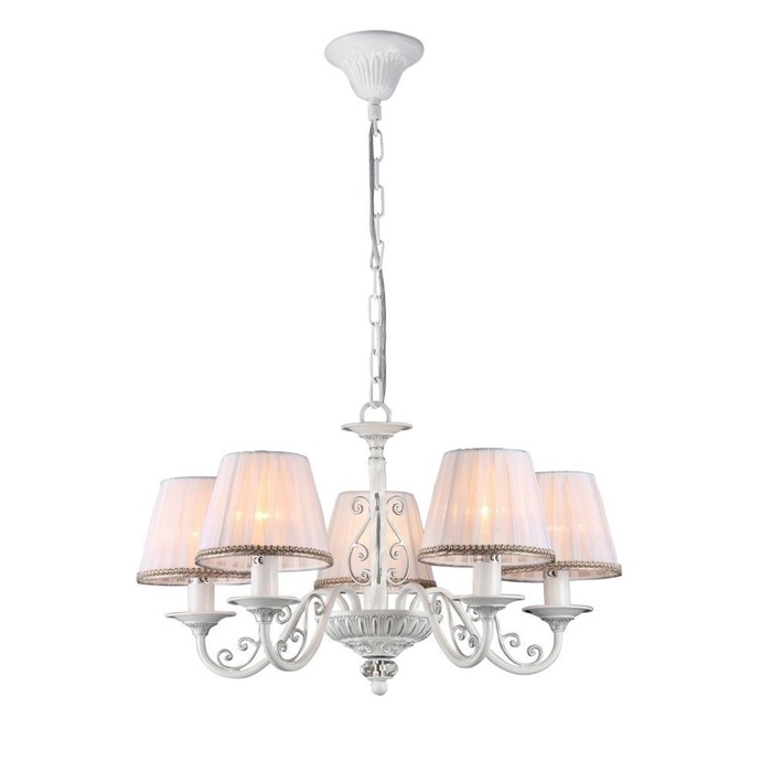 Люстра подвесная Sunrise 5x40W E14 белоснежный 57x57x85см