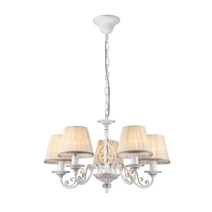 Люстра подвесная Sunrise 5x40W E14 белое золото 57x57x85см